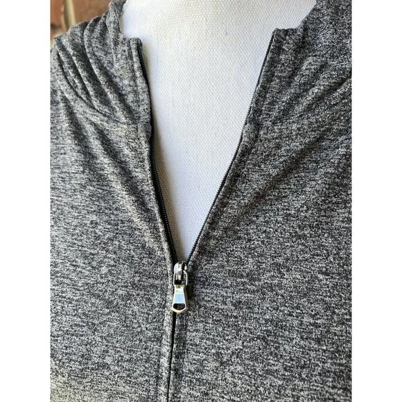 J Jill FIT Hoodie Womens XL Tall Blk/White Space Dye Out & About Full Zip Front - Picture 2 of 7